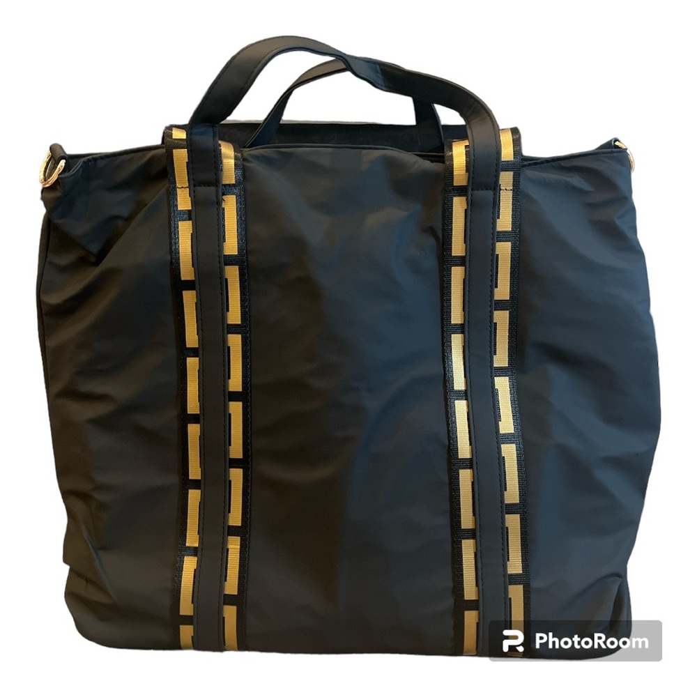Versace Parfums Tote Medusa Logo Soft Vinyl Black and Gold NWT - Picture 5 of 8